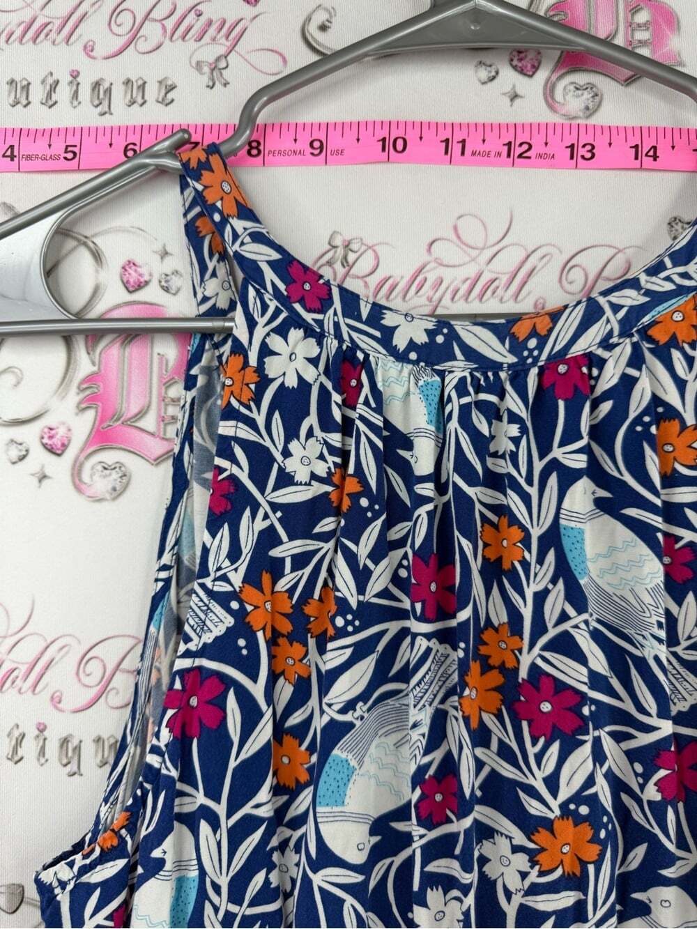 Old Navy Blue Floral Maxi Dress with Orange & Pink Accents - Picture 14 of 16